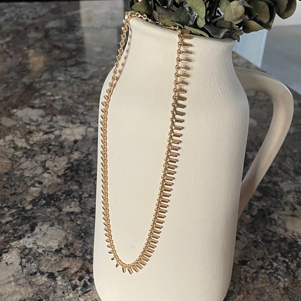Gold Tone Monet Spike Link Necklace Minimalist Jewelry Choker Layering Classic
